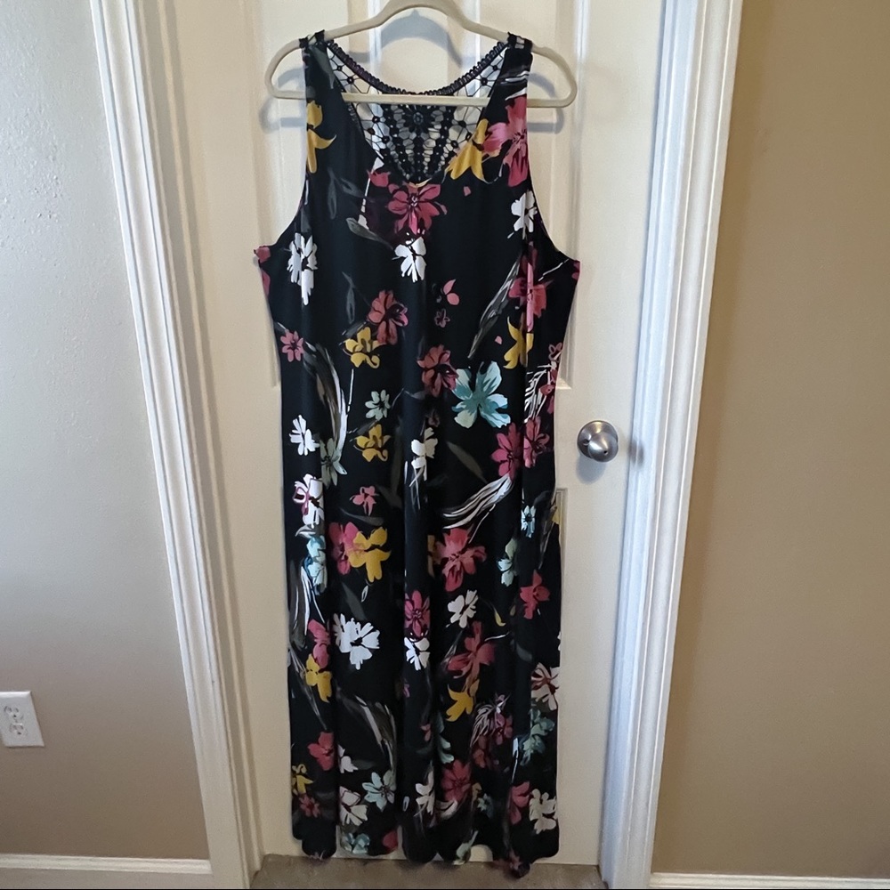 Lame Bryant black floral maxi dress